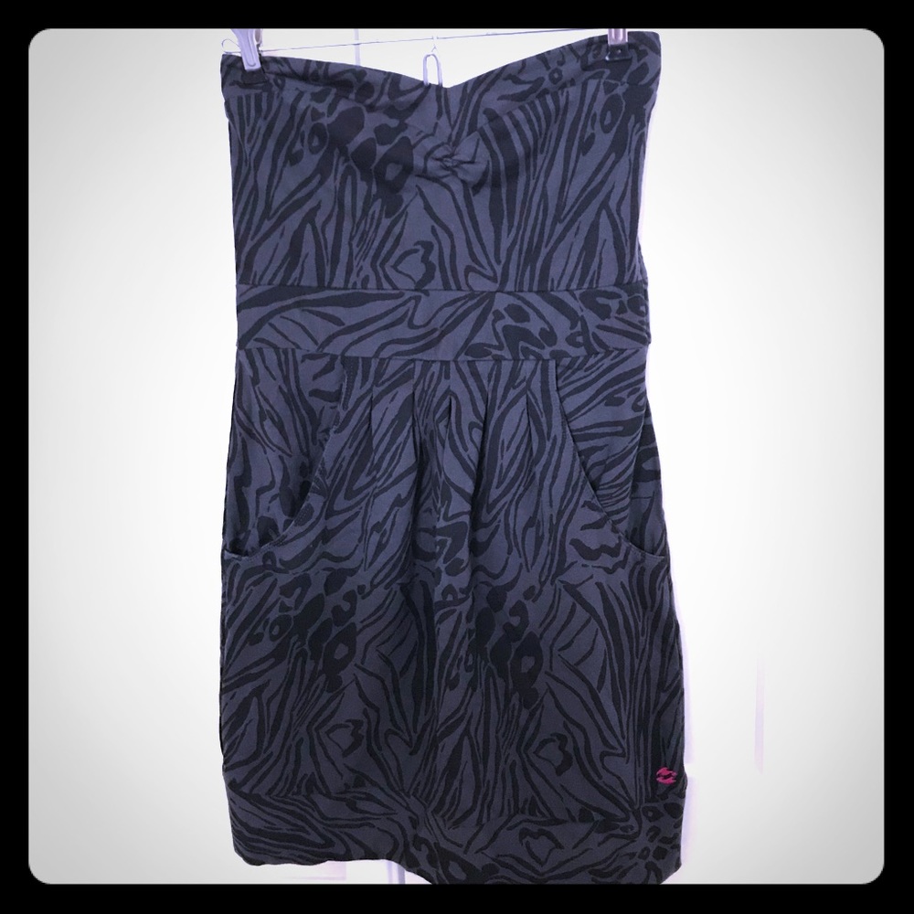 Billabong Tube Dress dark gray / Black leopard
